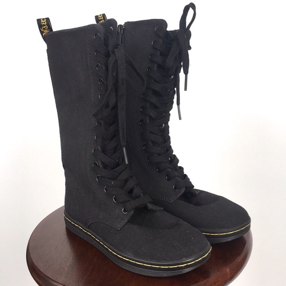 Dr. Martens Shoes - Dr. Martens Battersea Canvas Boots in Black, Sz. 5